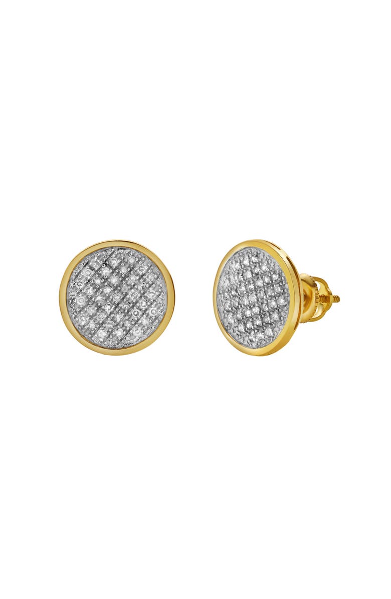 LuvMyJewelry Vivid 10K Yellow Gold Cluster Diamond Unisex Earrings - 0.3 Cts, Main, color,