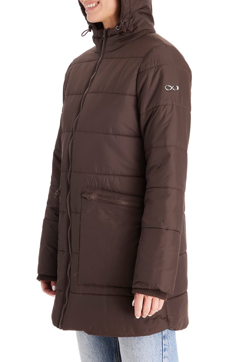 3-in-1 Hybrid Quilted Waterproof Maternity Puffer Coat, Alternate, color, DARK CHOCOLATE