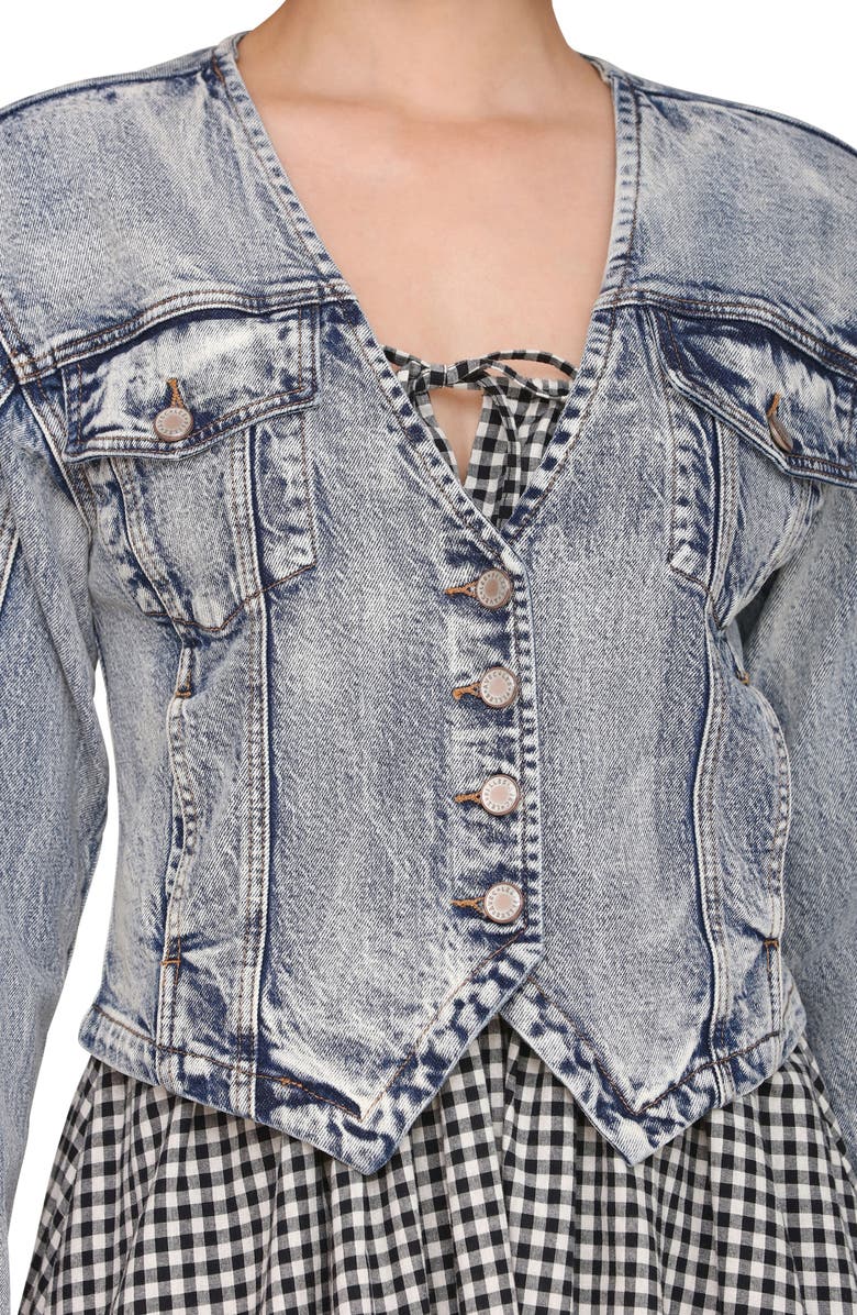 Avec Les Filles Strong Shoulder Jacket, Alternate, color, Trident Wash