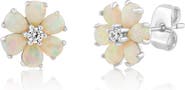 Sienna Vale Opal & Cubic Zirconia Daisy Stud Earrings