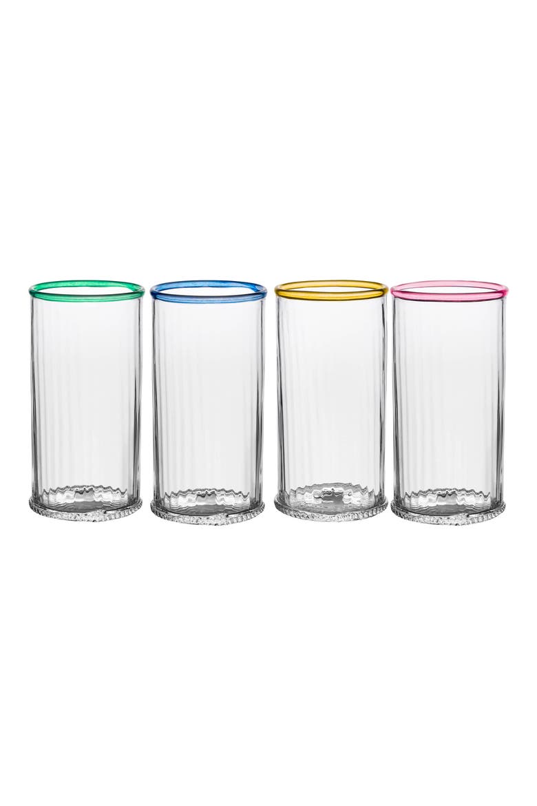 Nell Set of 4 Highball Glasses, Main, color, MULTI