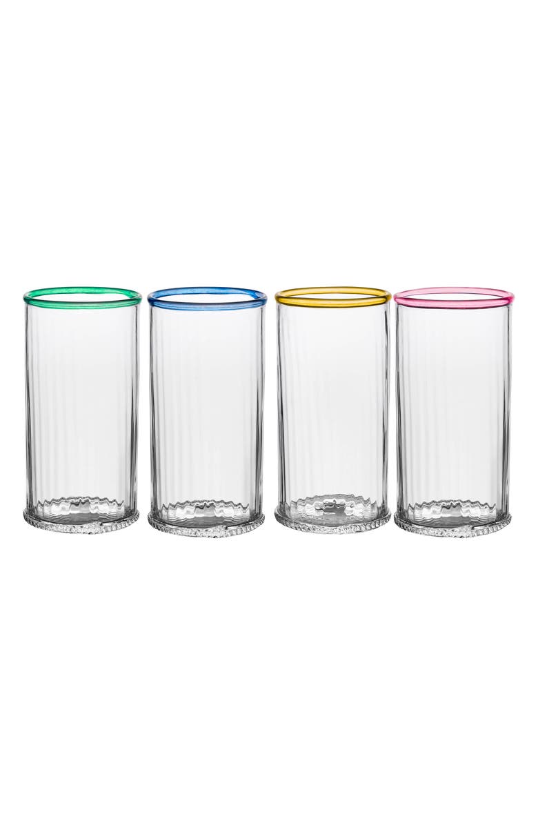 Juliska Nell Set of 4 Highball Glasses, Main, color, Multi