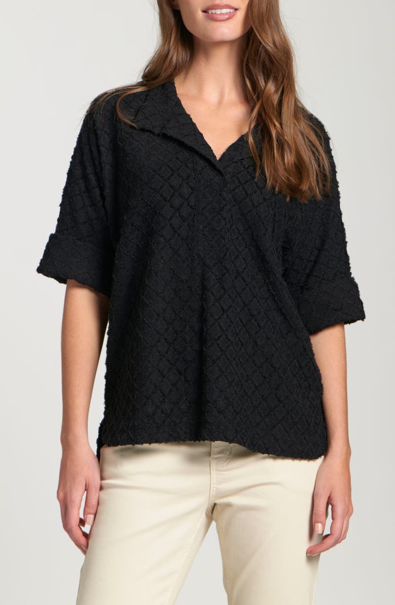 APNY Texture High/Low Knit Top, Main, color, Black