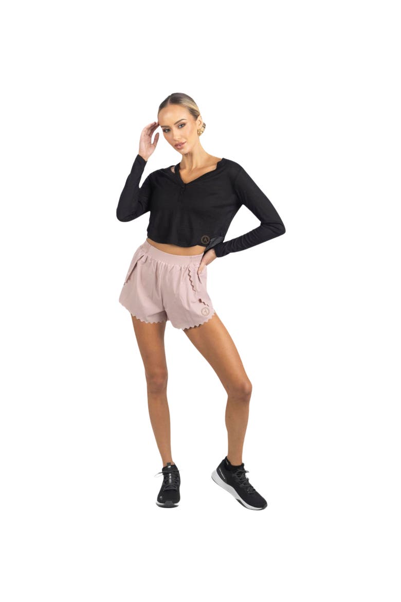 Chloe Romantic Scalloped Detailing Shorts, Alternate, color, Soft Pink