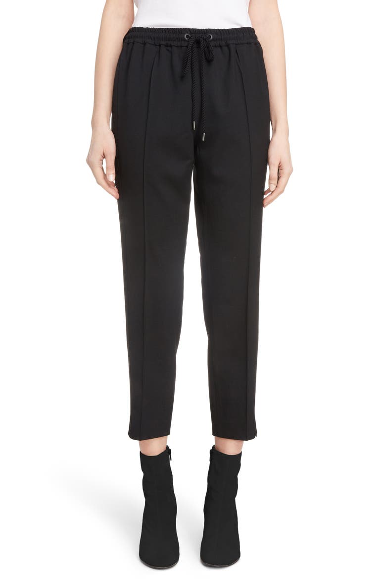 Stretch Twill Drawstring Pants, Main, color, BLACK