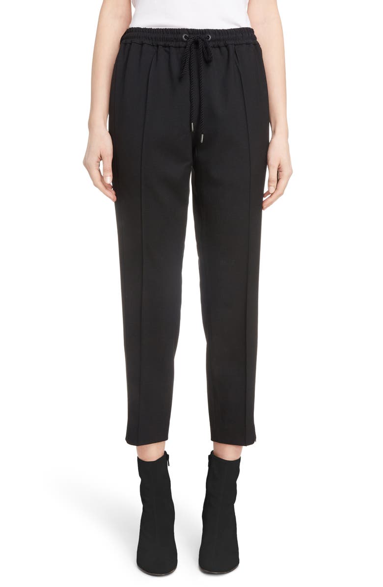 Y's by Yohji Yamamoto Stretch Twill Drawstring Pants, Main, color, 