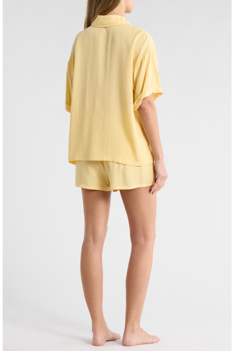 Heart Patch Cabana Button-Up Shirt & Shorts Cover-Up Set, Alternate, color, YELLOW