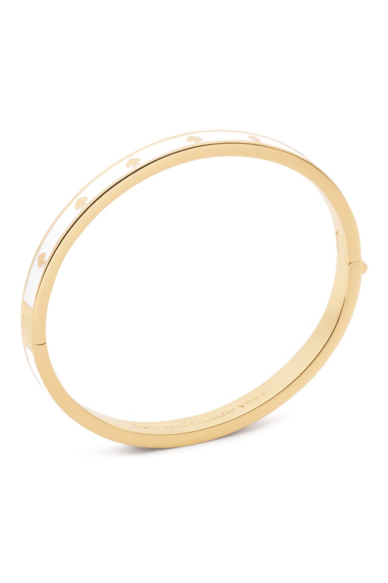 spot the spade enamel bangle bracelet, Alternate, color, WHITE