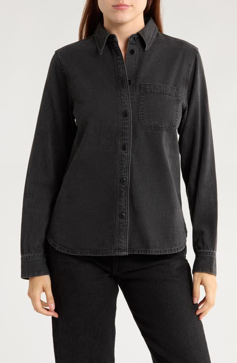 Denim Button-Up Shirt in Lunar Wash