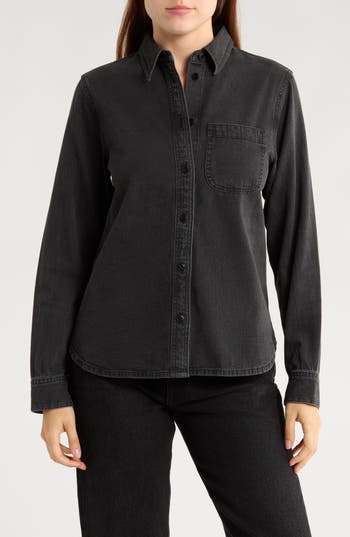 Madewell Denim Button-up Shirt In Black