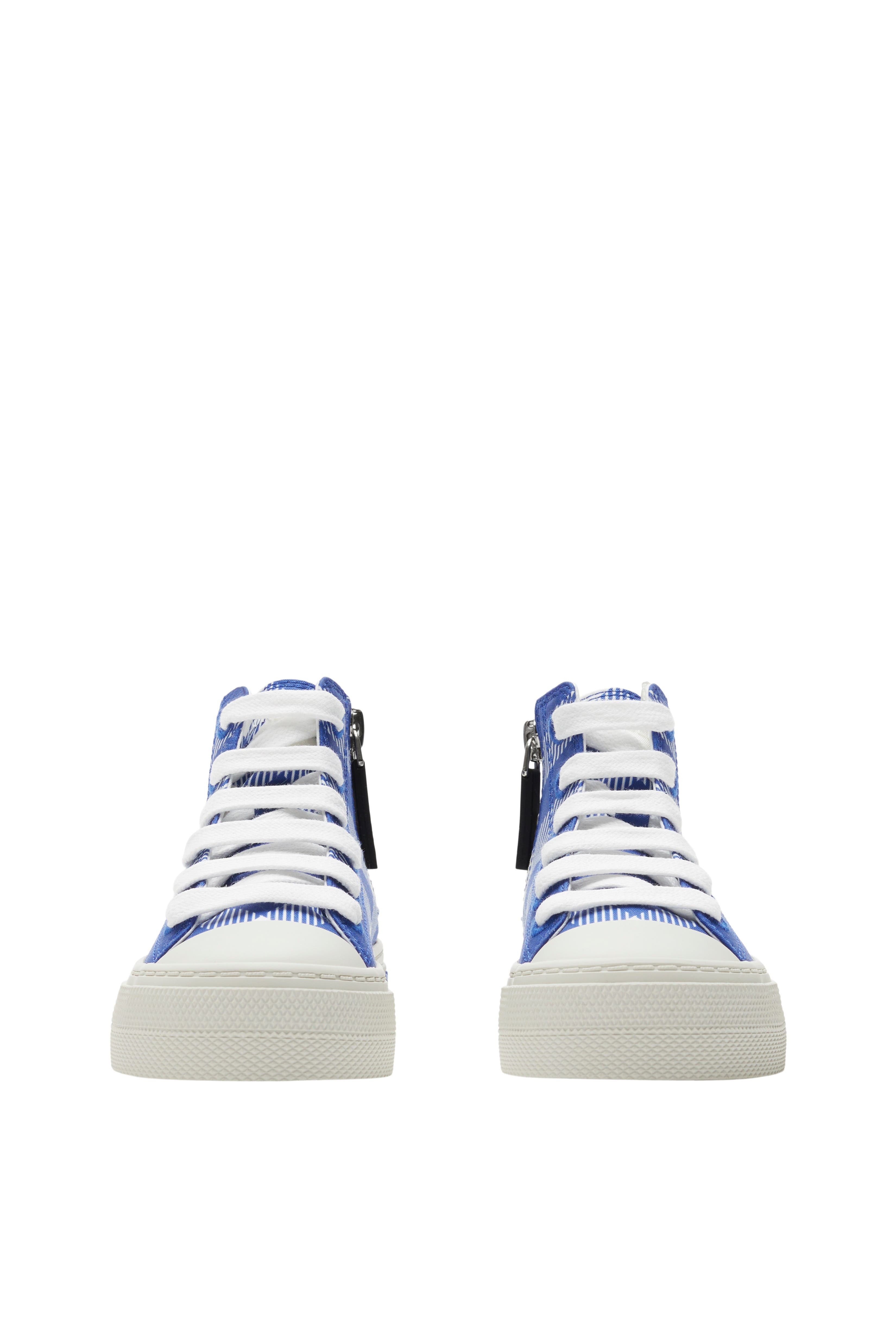 Burberry Check Cotton High-top Sneakers, Alternate, color, Knight