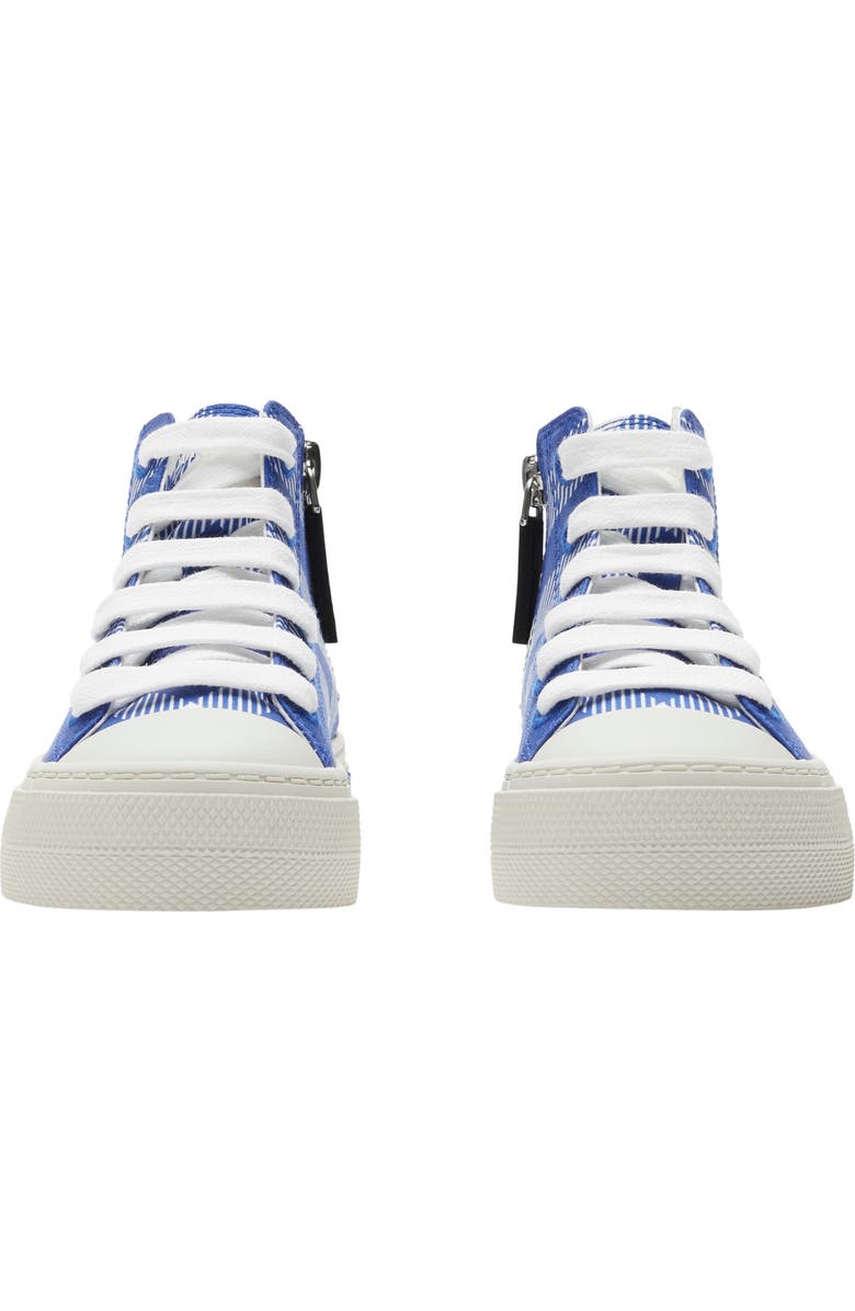 Burberry Check Cotton High-top Sneakers, Alternate, color, Knight