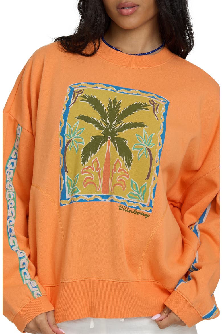 Palm Rio Graphic Sweatshirt, Alternate, color, TANGERINE