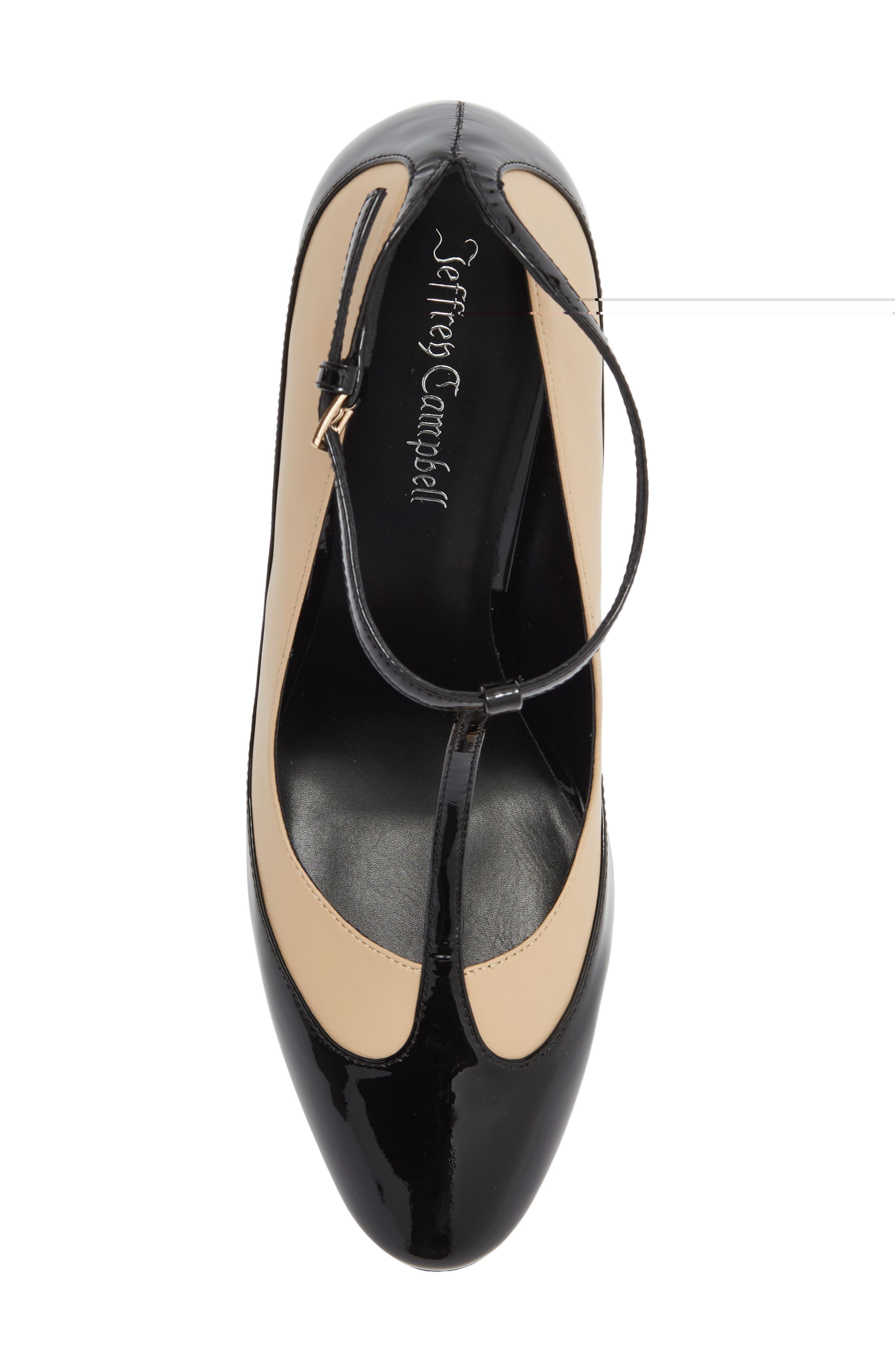 Spotlight Ankle Strap Pump, Alternate, color, BLACK PATENT BEIGE