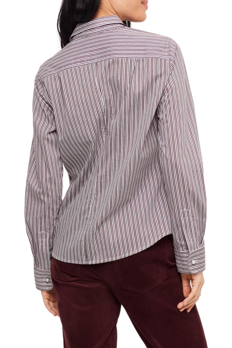 Striped Button Up Shirt, Alternate, color, WINE