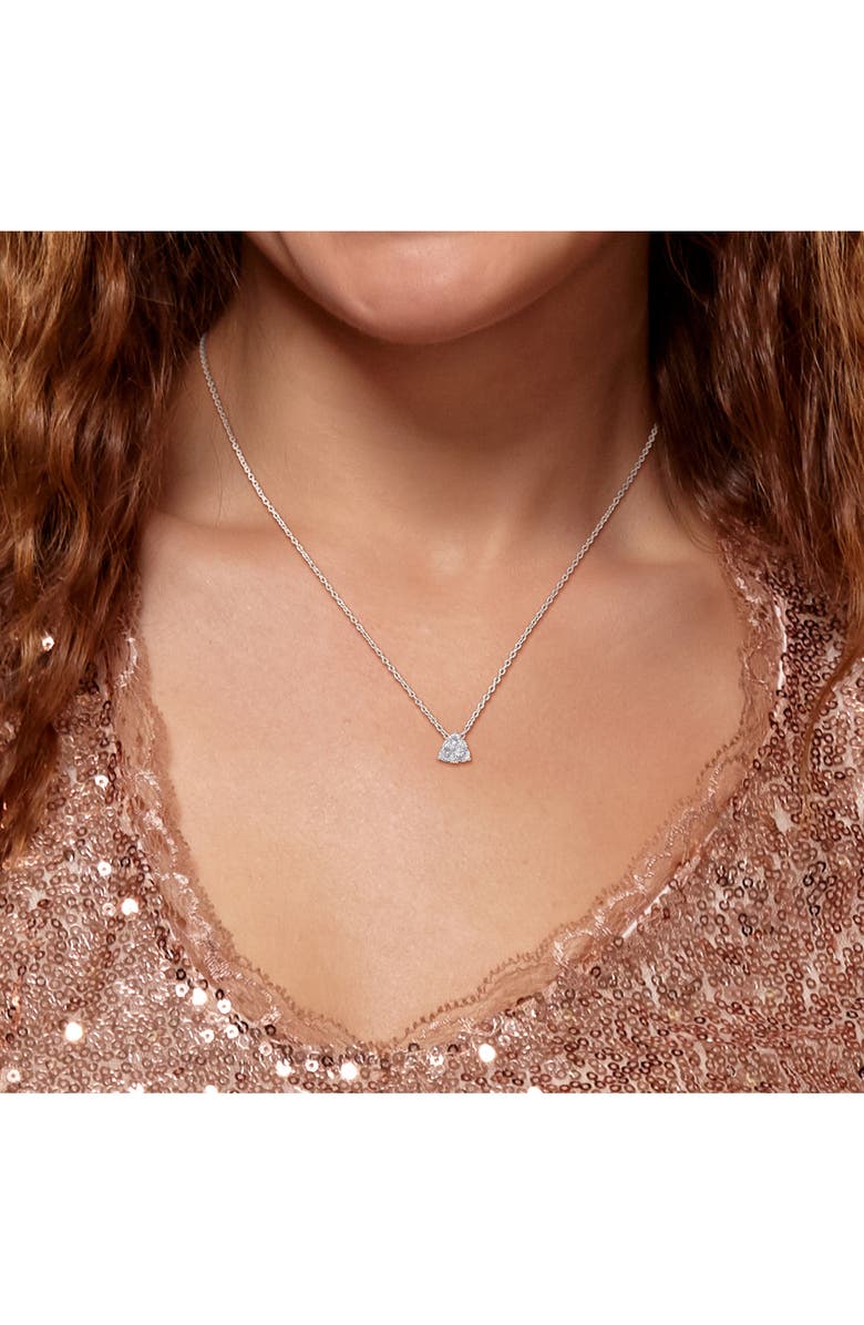 DELMAR Created White Sapphire Stud Earrings & Necklace Set, Alternate, color, White