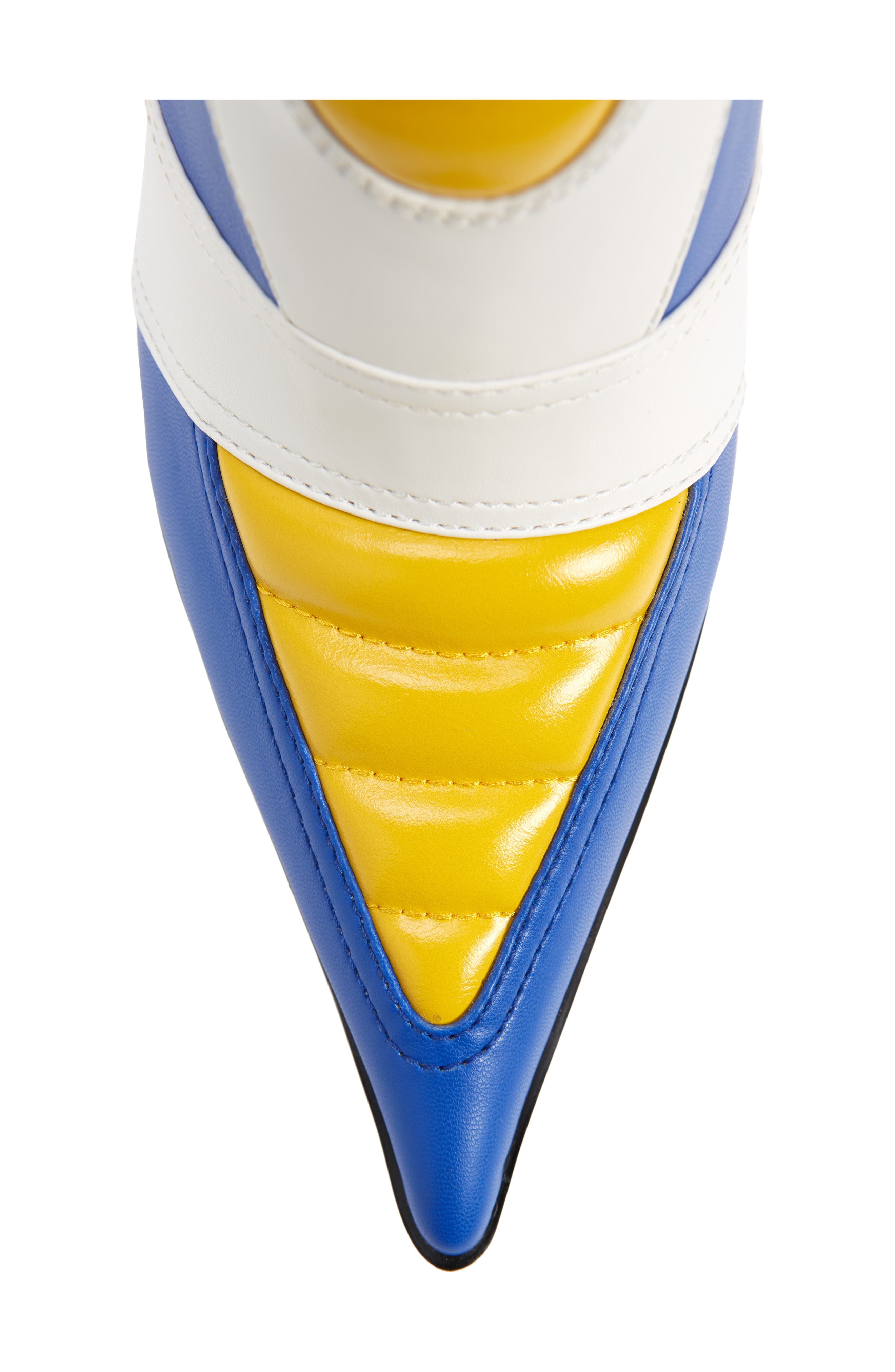 Motorsport Stiletto Boot, Alternate, color, WHITE BLUE YELLOW