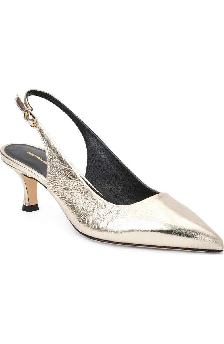 Bruno Magli Palerma Slingback Pointed Toe Kitten Heel Pump, Main, color, Platino