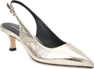 Bruno Magli Palerma Slingback Pointed Toe Kitten Heel Pump