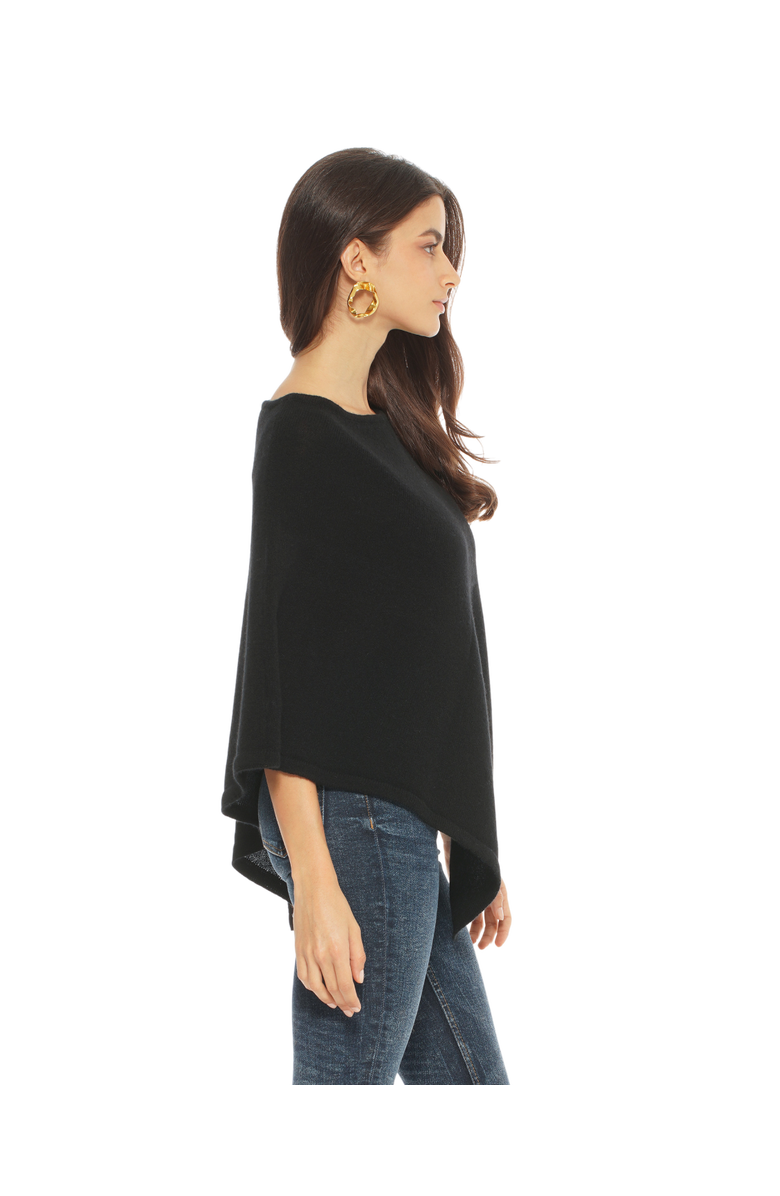 Monticelli Cashmere Pure Cashmere Capelet Poncho, Alternate, color, Black