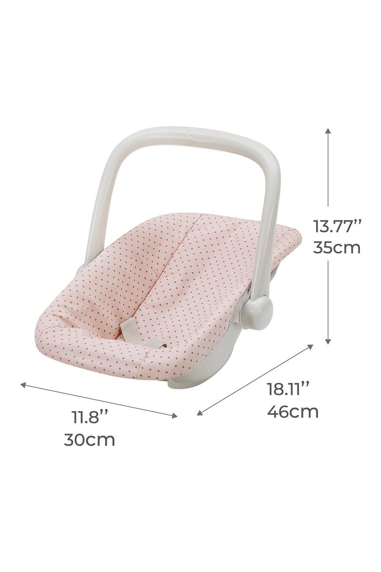 Olivia's Little World Baby Doll Polka Dot 2-Piece Carrier & Car Seat Set, Alternate, color, PINK