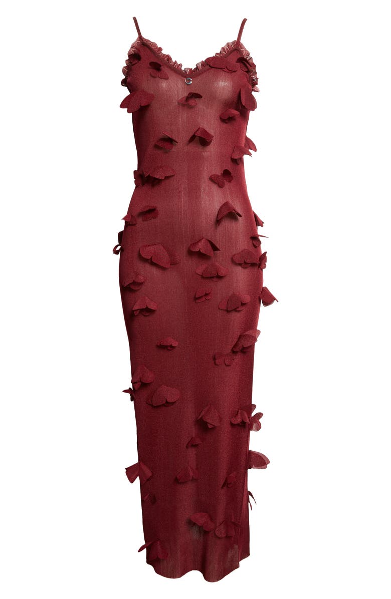 Coperni Butterfly Appliqué Slipdress, Alternate, color, Red