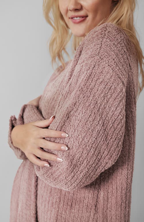 Sunday Citizen Snug Rib Cardigan Robe In Pink