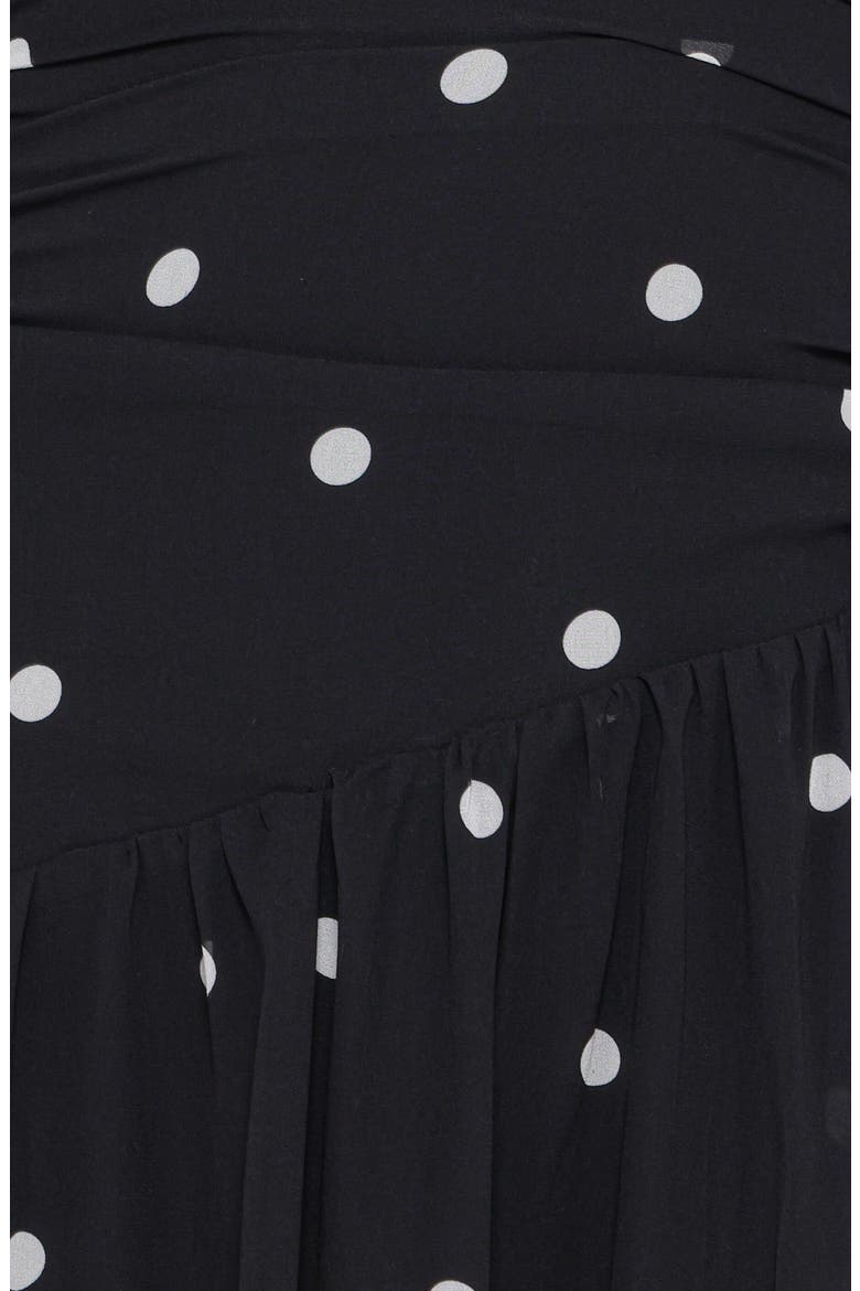 Levine One-Shoulder Maxi Dress, Alternate, color, BLACK POLKA DOT