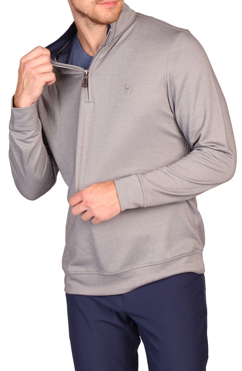 TailorByrd Modal Blend Quarter Zip Polo, Alternate, color, Melange Grey