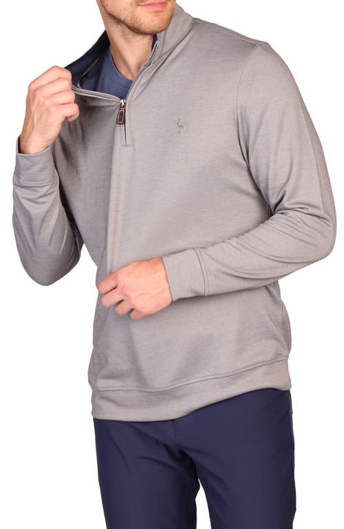 Tailorbyrd Modal Blend Quarter Zip Polo In Gray