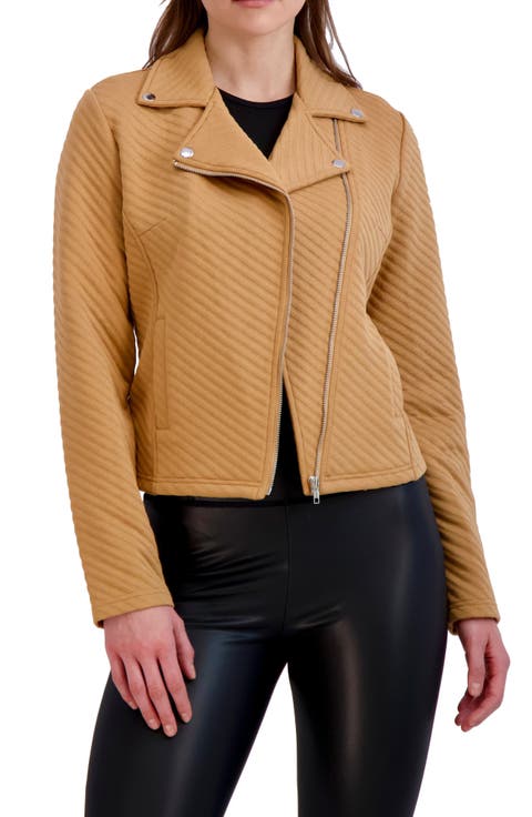 Linear Knit Moto Jacket