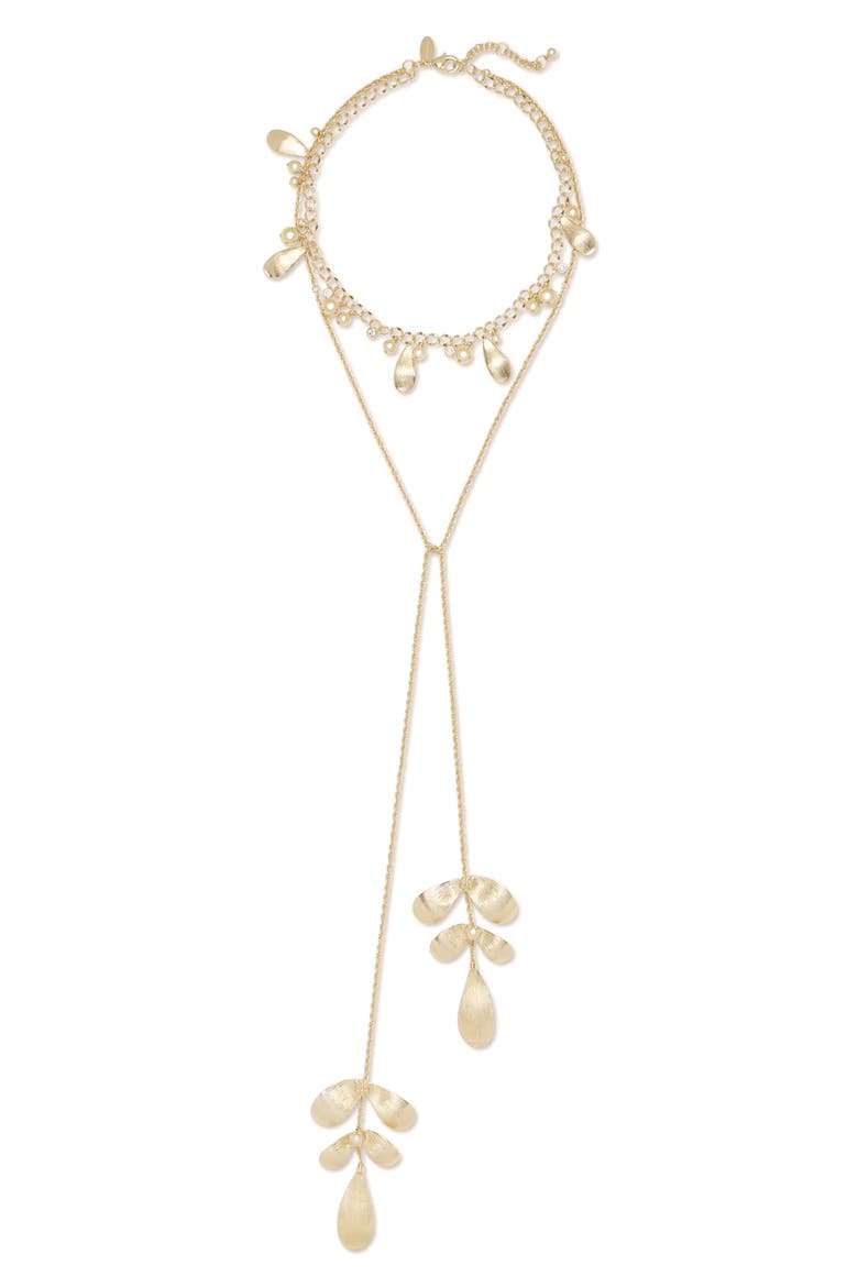 Anya Lariat Necklace, Main, color, GOLD