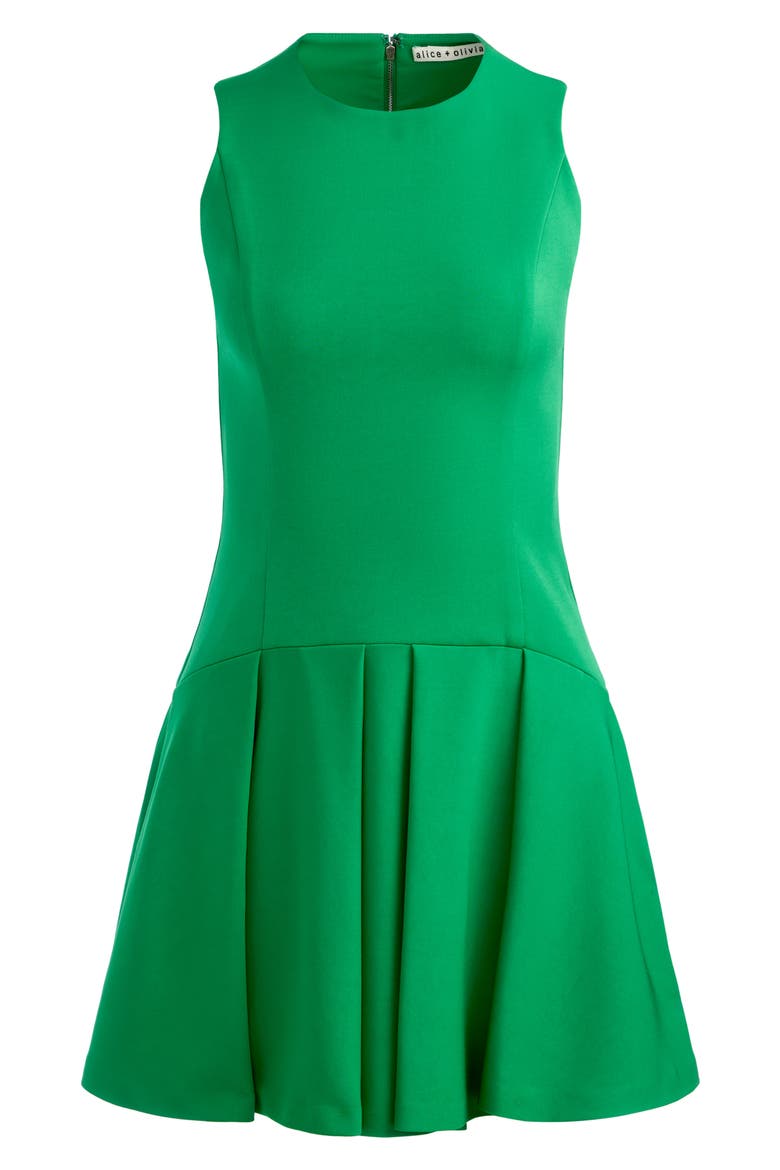 Adley Pleated Drop Waist Dress, Alternate, color, LIGHT EMERALD