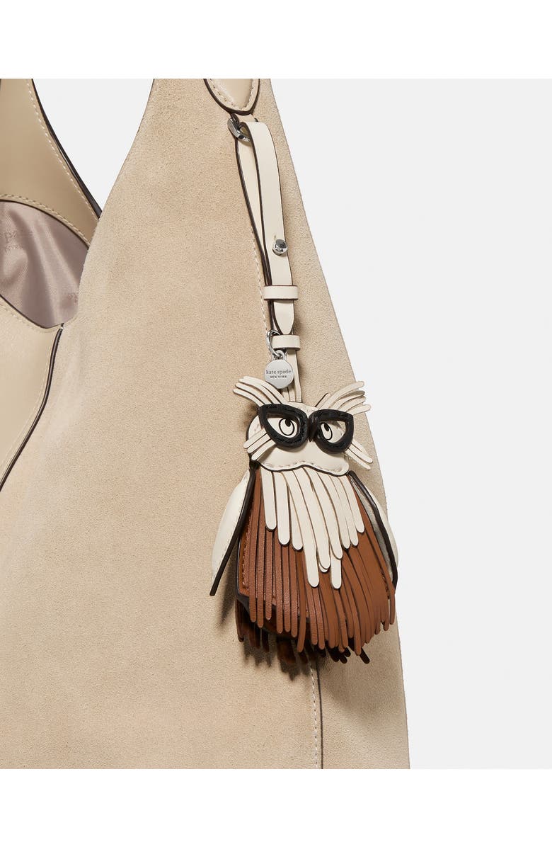 Kate Spade New York charmed ozzy owl bag charm, Alternate, color, Chestnut Honey Multi