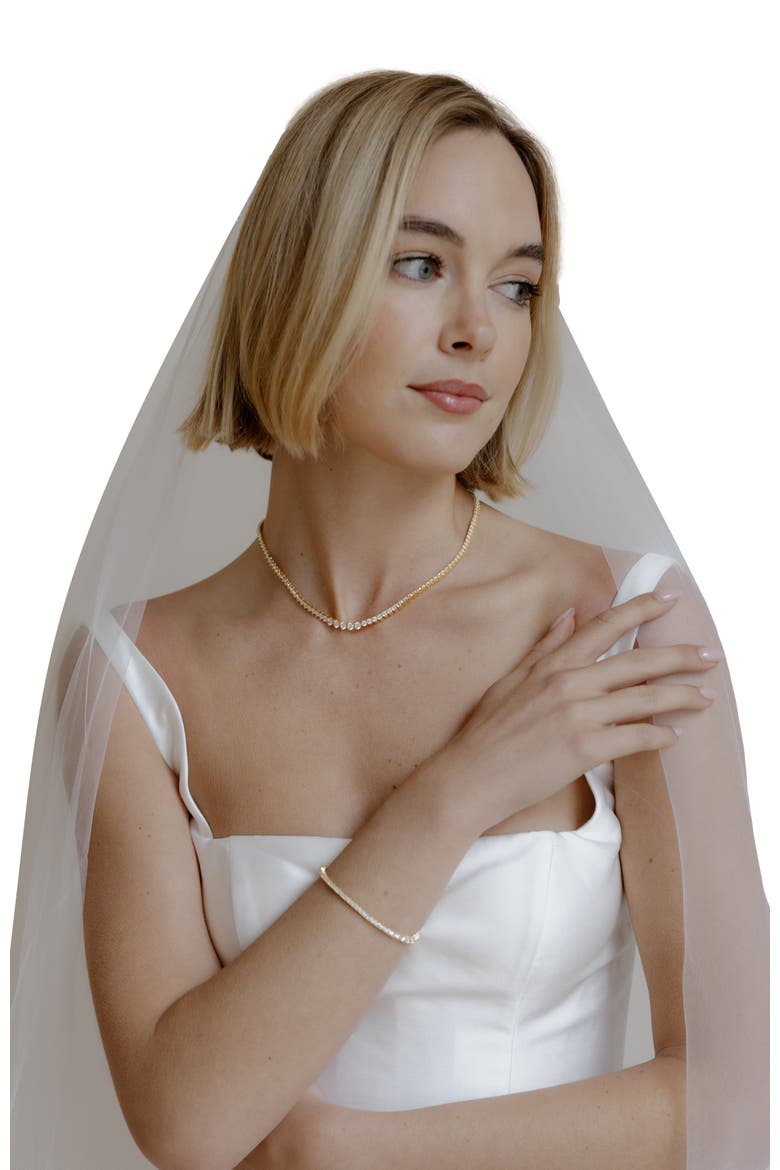 Mayfair Tennis Necklace, Alternate, color, Gold