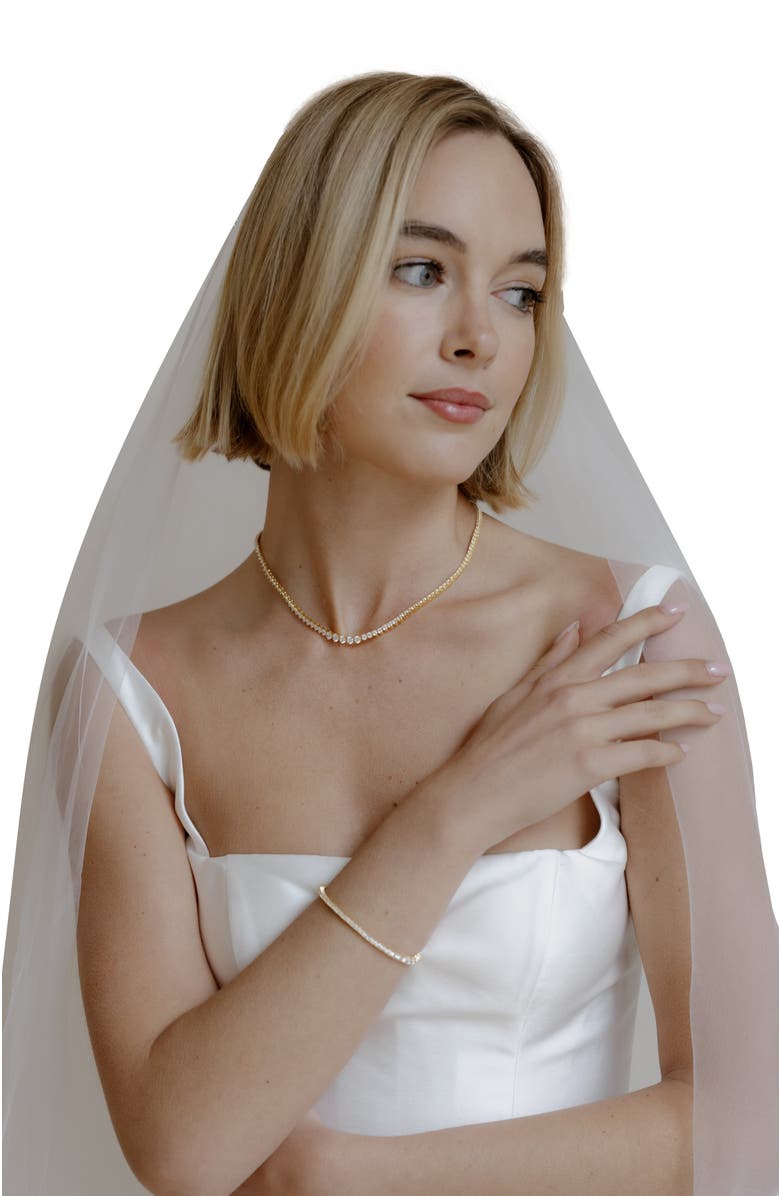 Untamed Petals Mayfair Tennis Necklace, Alternate, color, Gold