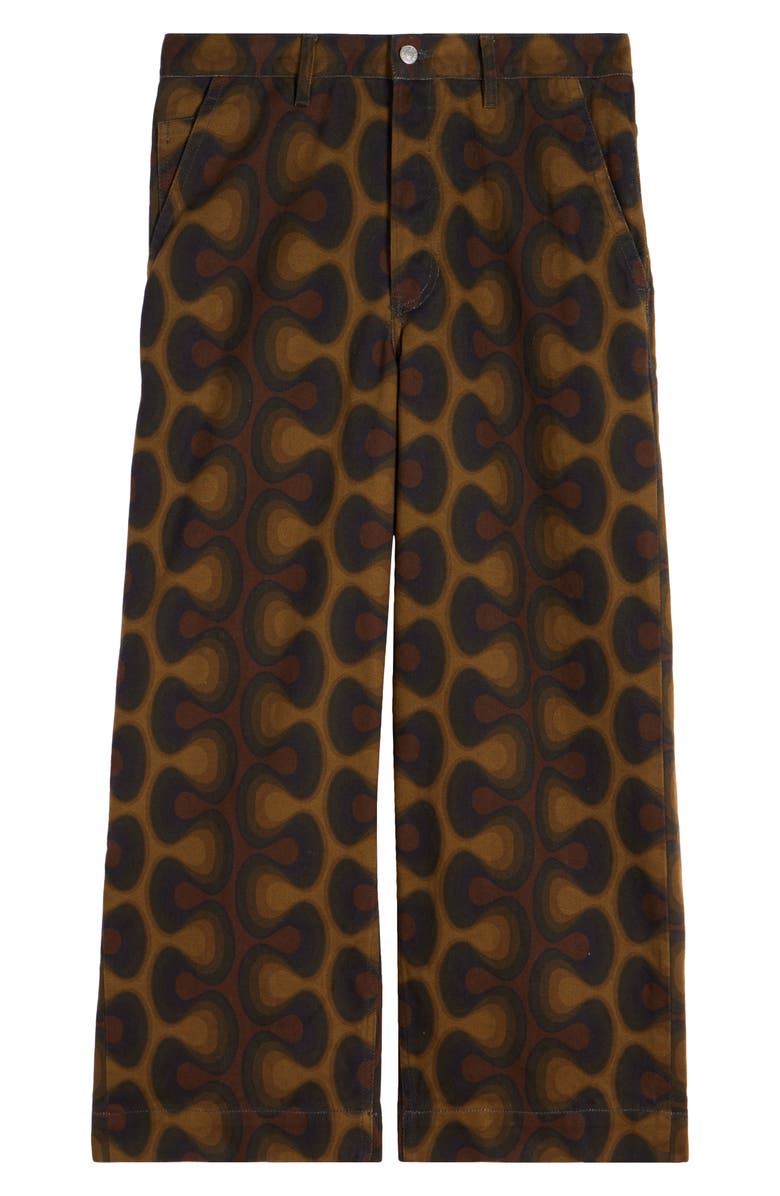 Dries Van Noten Pip Wave Print Nonstretch Denim Straight Leg Jeans, Alternate, color,