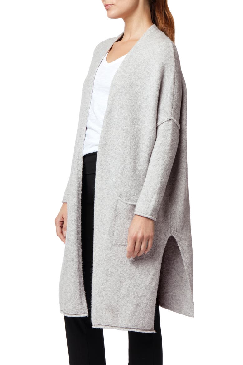 Long Open Cardigan, Alternate, color, PALE GREY MARL