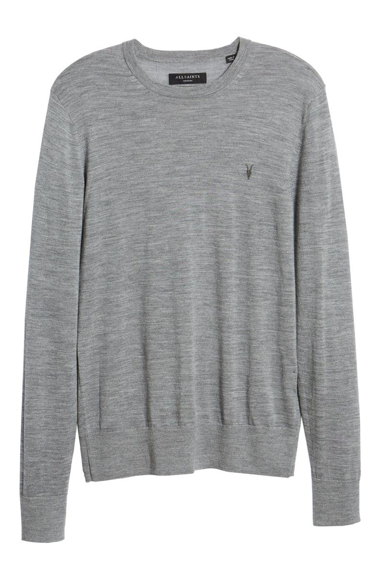 AllSaints Mode Slim Fit Wool Sweater, Alternate, color, Grey Marl