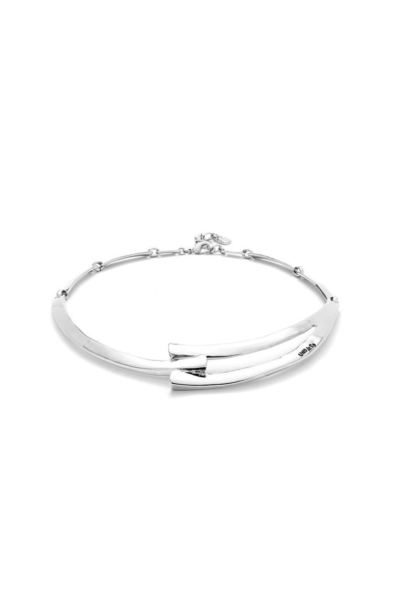 UNODE50 Sculpted Choker Necklace, Alternate, color, Silver