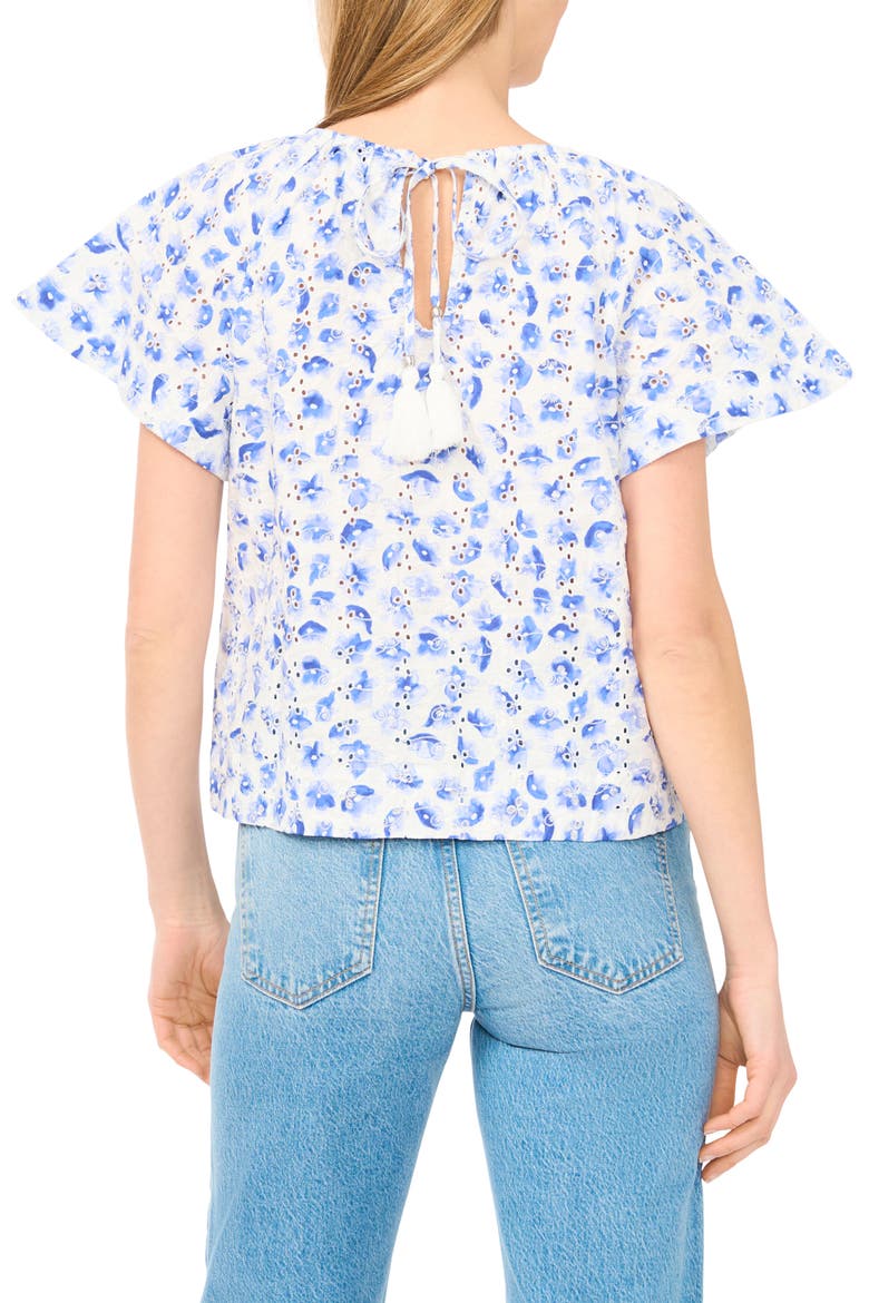 Tassel Tie Cotton Poplin Top, Alternate, color, BELLFLOWER BLUE
