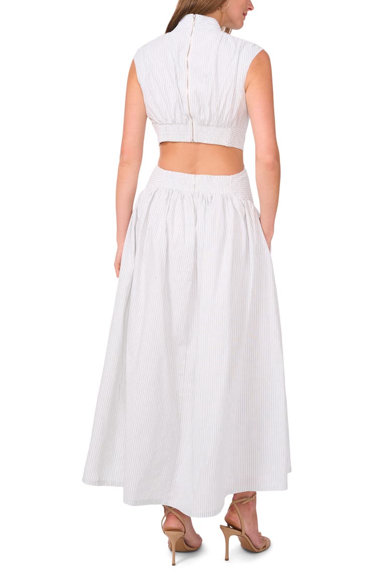 cotton & linen pleated cutout long dress Pleated Cotton-linen Maxi Dress (Women)