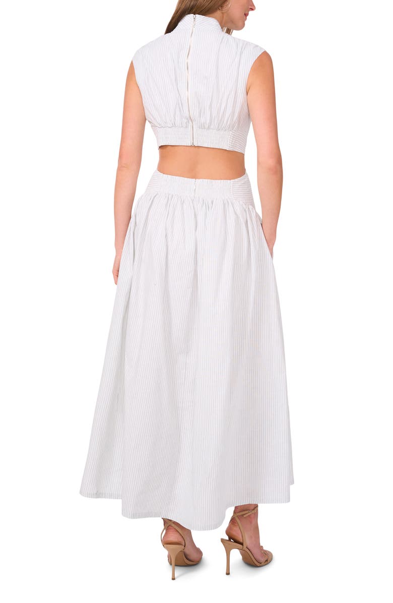 The Julianne Stripe Cutout Cotton & Linen Maxi Dress