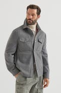 Brunello Cucinelli Lightweight virgin wool cloth shirt-style outerwear jacket