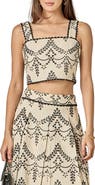 English Factory Embroidered Eyelet Crop Tank
