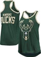 G-III SPORTS BY CARL BANKS Women's G-III Sports by Carl Banks Hunter Green Milwaukee Bucks Showdown Scoop-Neck Racerback Tank Top