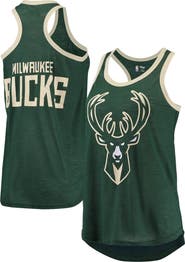 G-III SPORTS BY CARL BANKS Women's G-III Sports by Carl Banks Hunter Green Milwaukee Bucks Showdown Scoop-Neck Racerback Tank Top