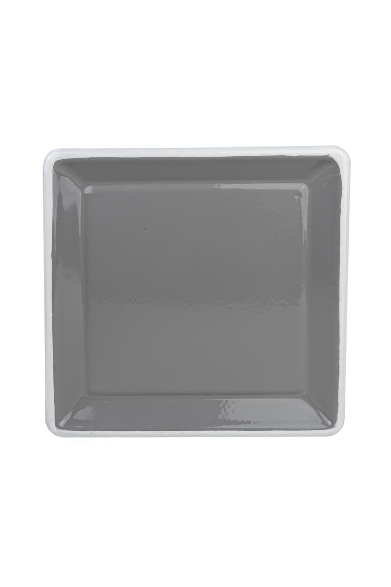 Square Shaped Trinket Tray Gray Metal, Alternate, color, Gray