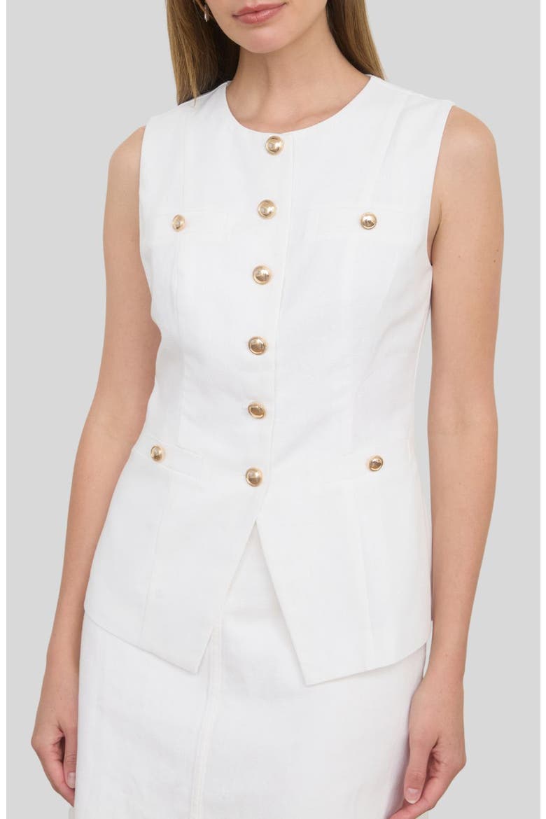 Button Up Vest, Main, color, IVORY