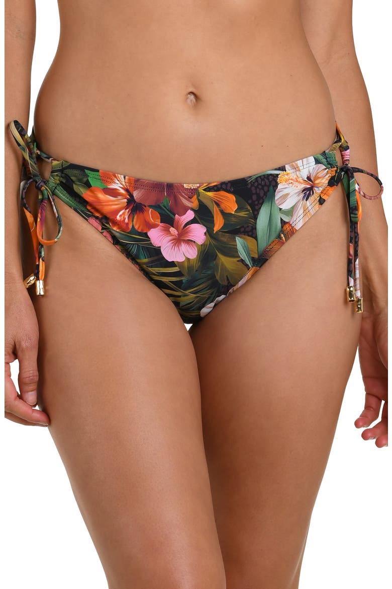 Tropical Hideaway Adjustable Loop Bikini Bottoms, Main, color, BROWN MULTI